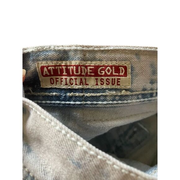 Attitude Gold Men's Shorts Brooklyn Fit Blue Slim Distressed Size 36 Great Cond. - Picture 7 of 12